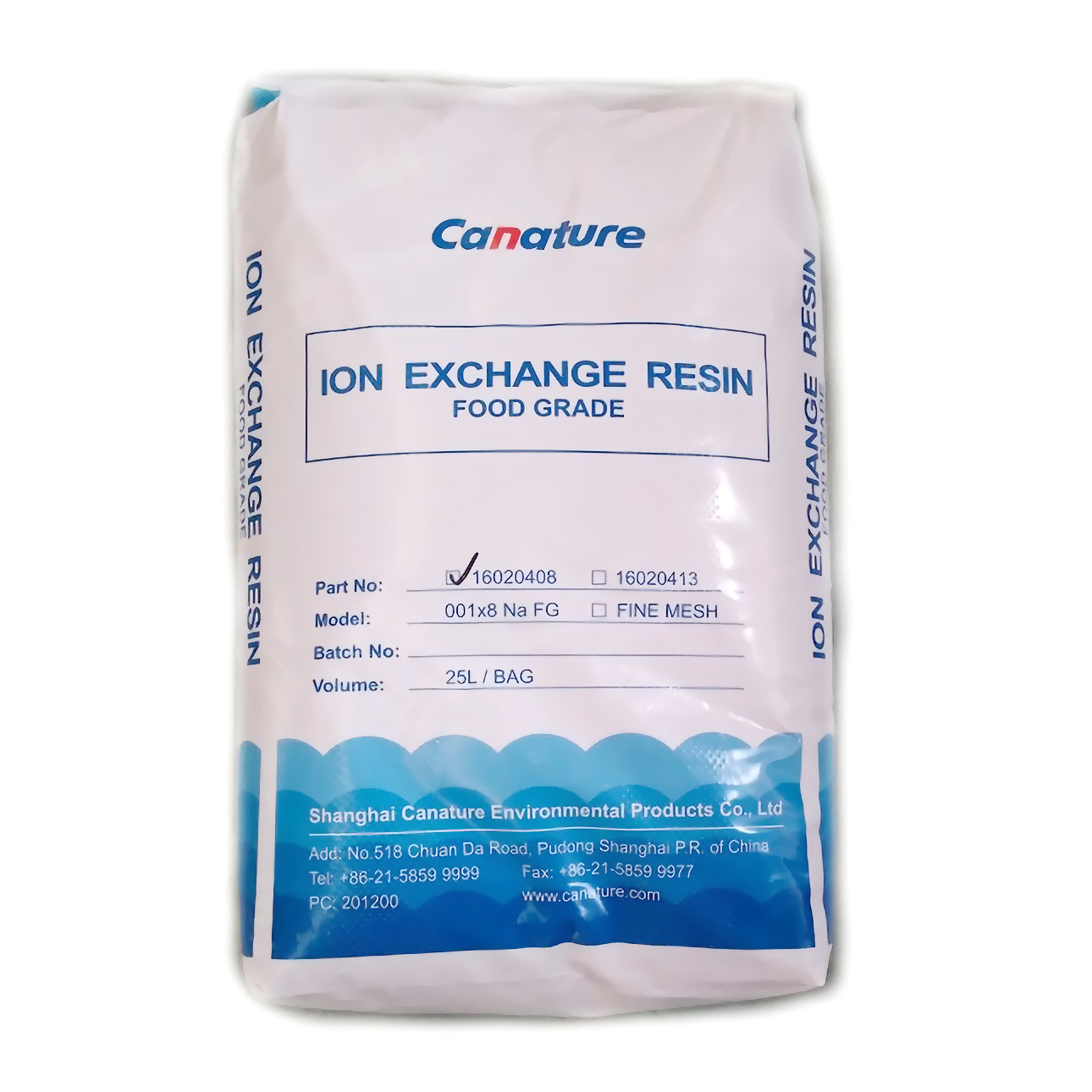 Сильнокислотный катионит Canature Ion exchange resin Part No. 16020408, Model 001x8